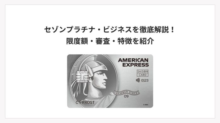 セゾンプラチナ・ビジネスを徹底解説！限度額・審査・特徴を紹介