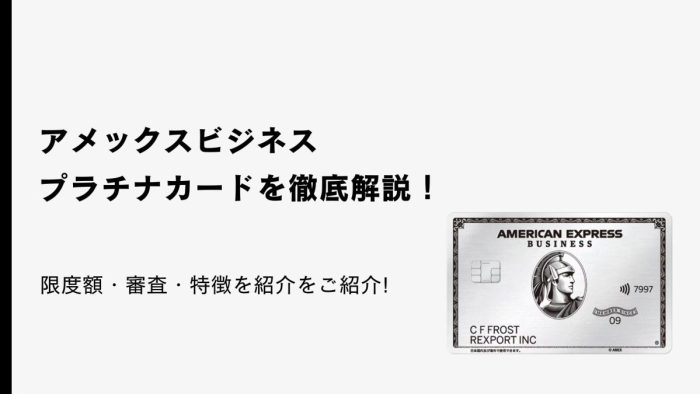 アメックス・ビジネス・プラチナカード徹底解説!利用可能枠・審査・特徴を紹介