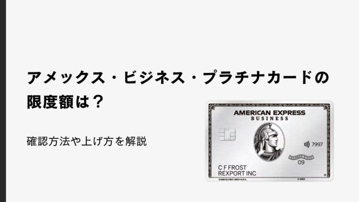 アメックス・ビジネス・プラチナカードの限度額は?確認方法や上げ方を解説