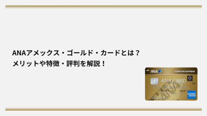 ANAアメックス・ゴールド・カードとは?メリットや特徴・評判を解説!