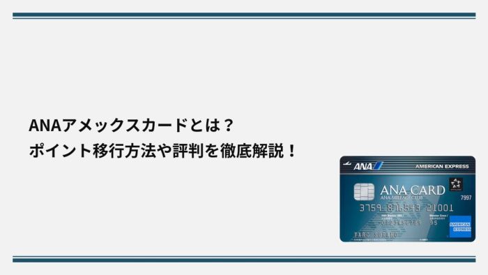 ANAアメックスカードとは?ポイント移行方法や評判を徹底解説!