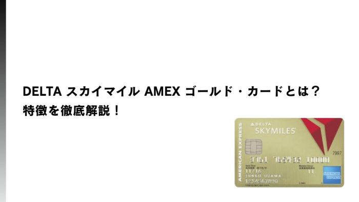デルタ スカイマイル アメックス・ゴールド・カードとは？特徴メリットなどを徹底解説！